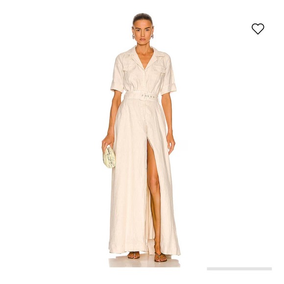 STAUD Dresses & Skirts - Staud Millie Linen Maxi Dress Short Sleeve Missing Belt Size 2 NWT
